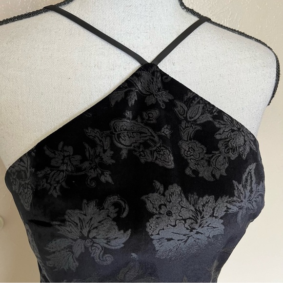 NWT Rag & Bone Fara Velvet Black Retro Floral Mini Sheath Halter Dress Size 4 - Picture 7 of 13